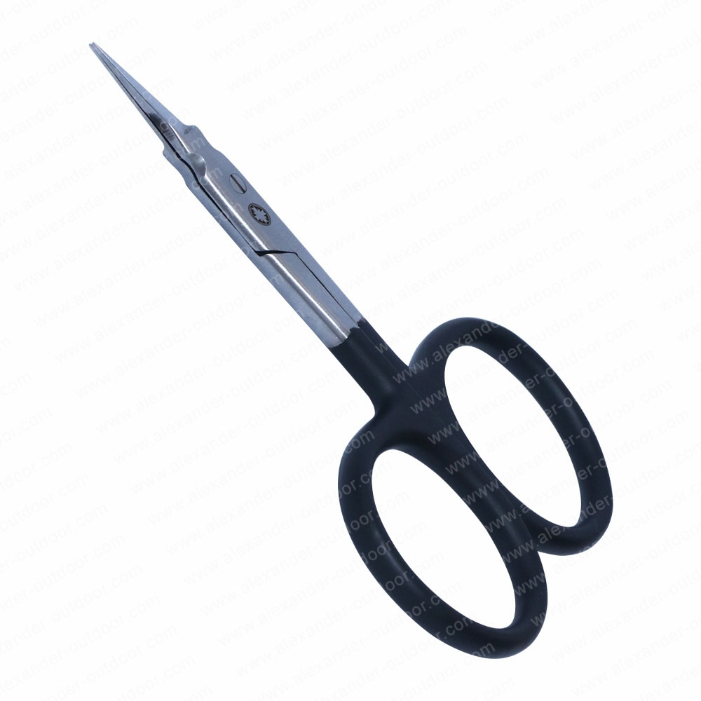 Pro Precision Tip Scissor Half Gold 3.75" Serrated Half Black